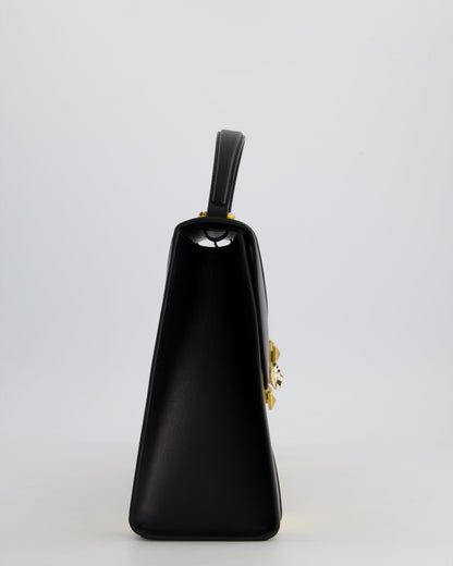 Gucci Black & Gold Osiride Large Flap Bag in Monogram & Leather with Brushed Gold Hardware