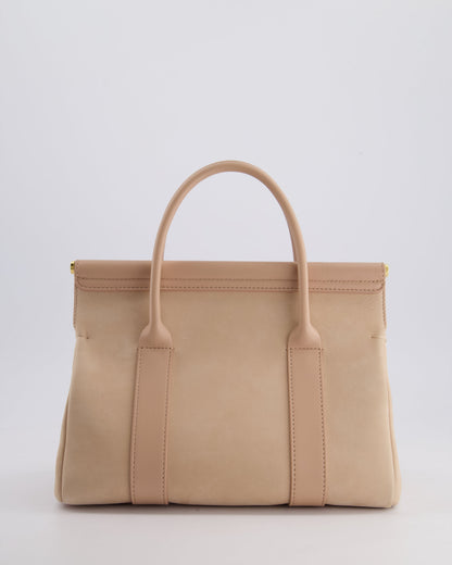 Loro Piana Pink Loom 25 Bag in Suede and Calfskin Leather with Gold Hardware RRP £3,410