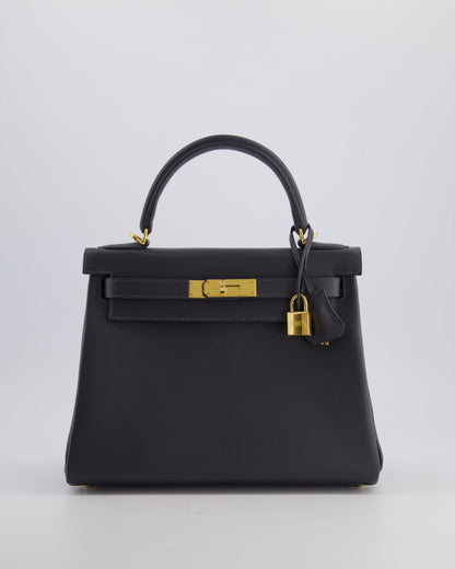 *RARE* Hermès Kelly 28cm Retourne Bag in Ardoise Evercolor Leather with Gold Hardware