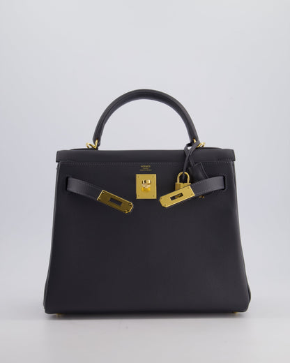 *RARE* Hermès Kelly 28cm Retourne Bag in Ardoise Evercolor Leather with Gold Hardware