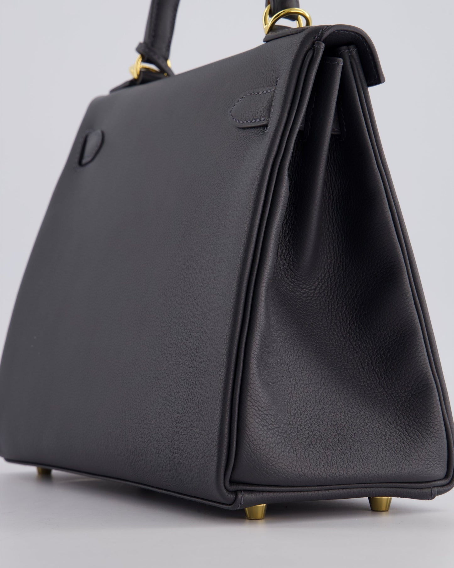 *RARE* Hermès Kelly 28cm Retourne Bag in Ardoise Evercolor Leather with Gold Hardware