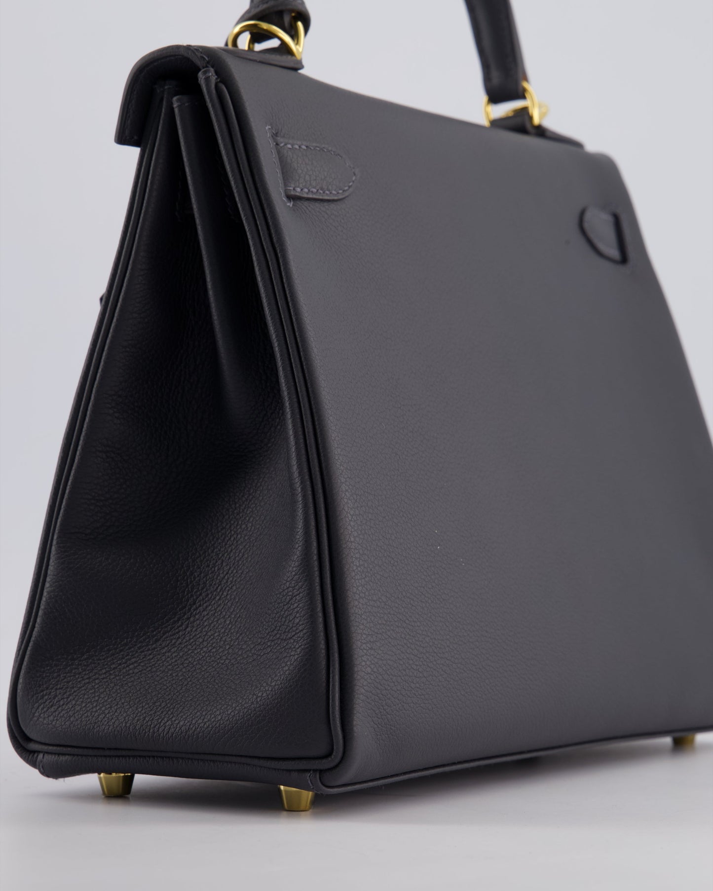 *RARE* Hermès Kelly 28cm Retourne Bag in Ardoise Evercolor Leather with Gold Hardware