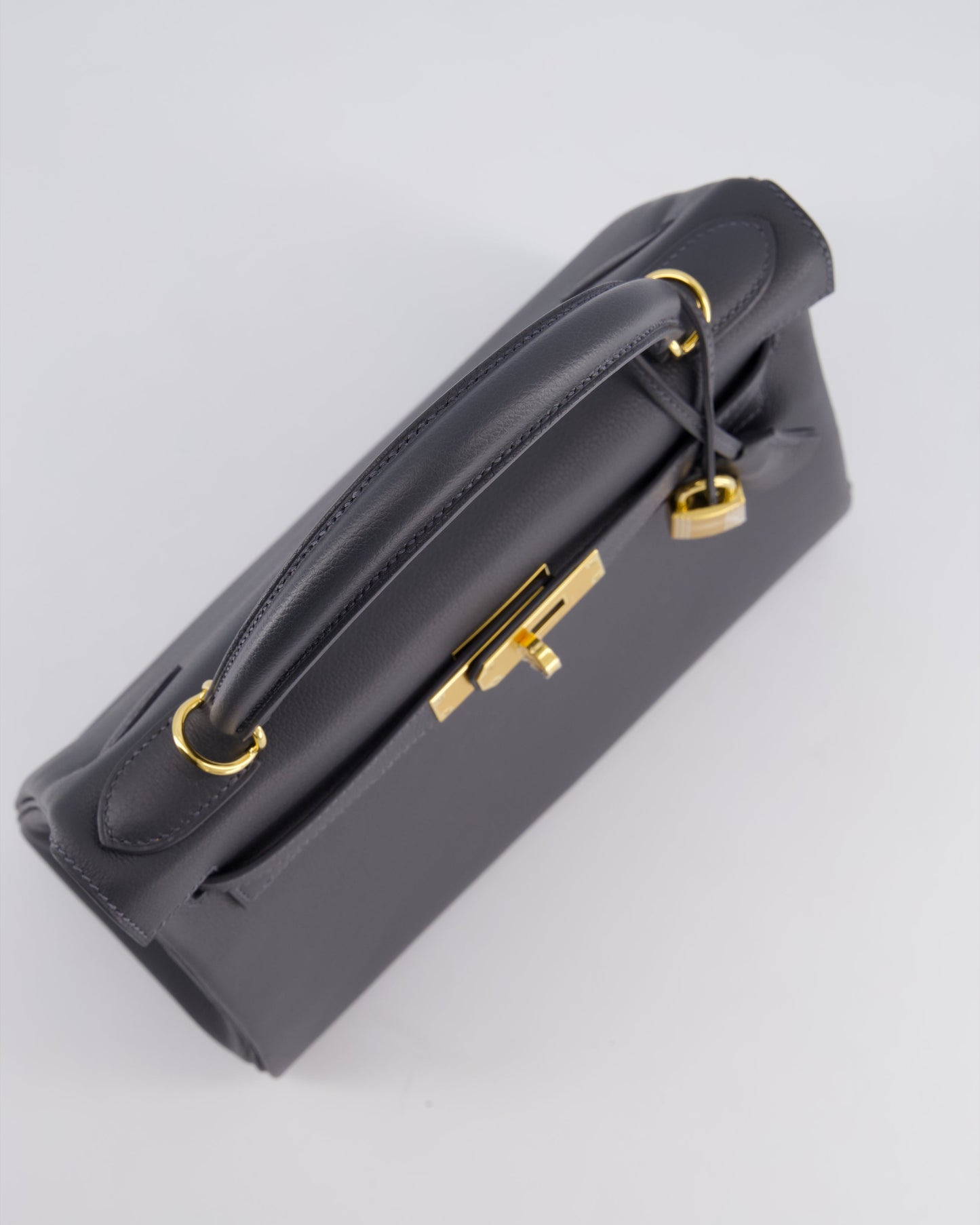 *RARE* Hermès Kelly 28cm Retourne Bag in Ardoise Evercolor Leather with Gold Hardware