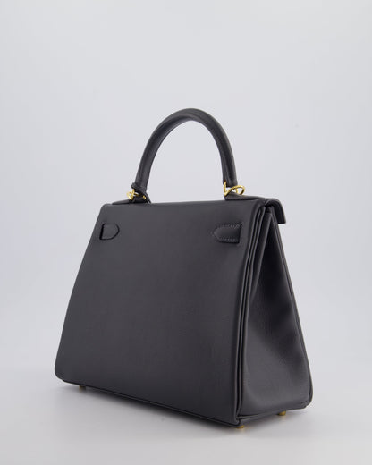 *RARE* Hermès Kelly 28cm Retourne Bag in Ardoise Evercolor Leather with Gold Hardware