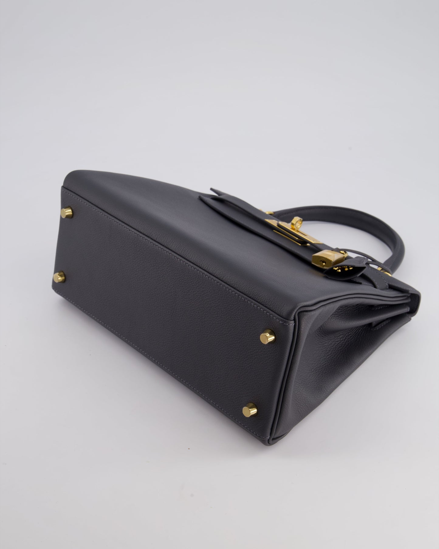 *RARE* Hermès Kelly 28cm Retourne Bag in Ardoise Evercolor Leather with Gold Hardware