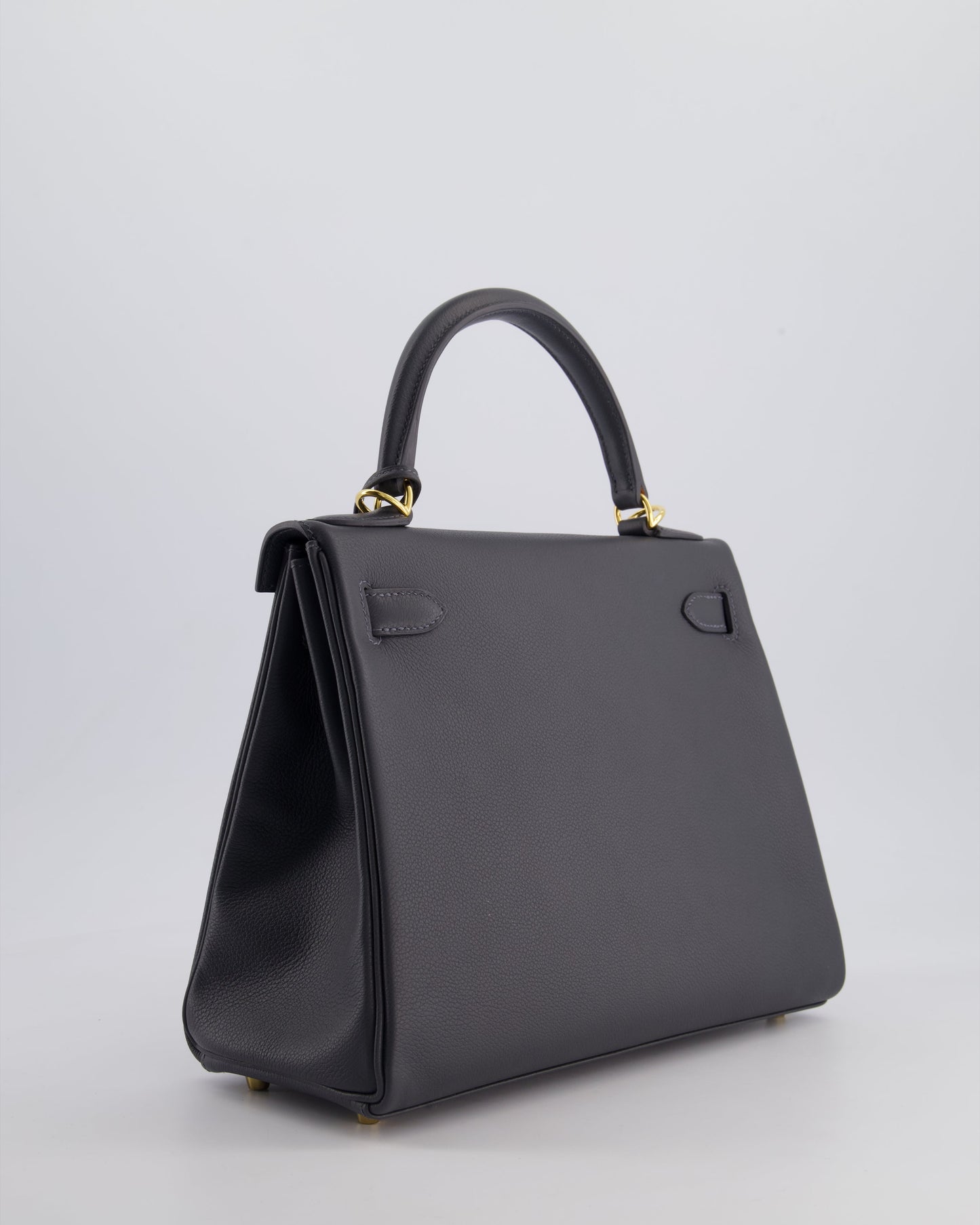 *RARE* Hermès Kelly 28cm Retourne Bag in Ardoise Evercolor Leather with Gold Hardware