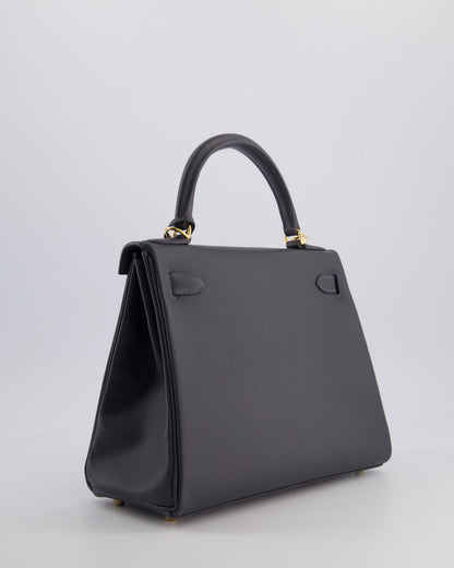 *RARE* Hermès Kelly 28cm Retourne Bag in Ardoise Evercolor Leather with Gold Hardware