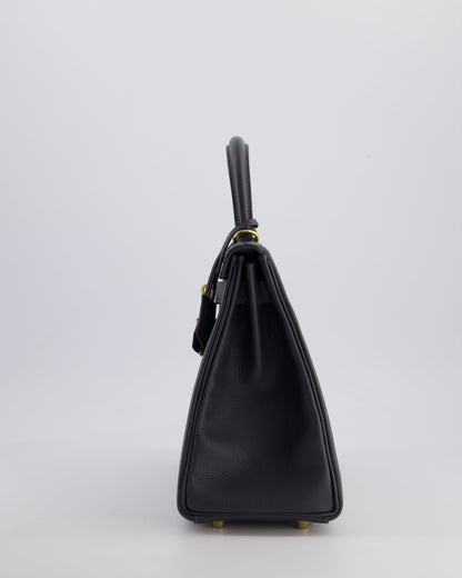 *RARE* Hermès Kelly 28cm Retourne Bag in Ardoise Evercolor Leather with Gold Hardware