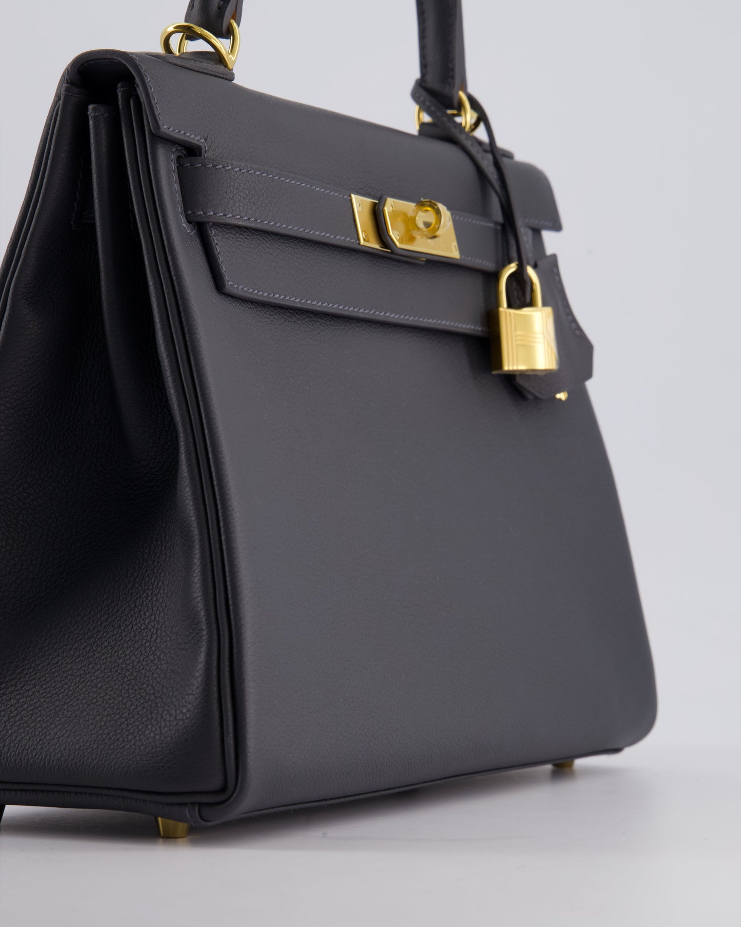 *RARE* Hermès Kelly 28cm Retourne Bag in Ardoise Evercolor Leather with Gold Hardware