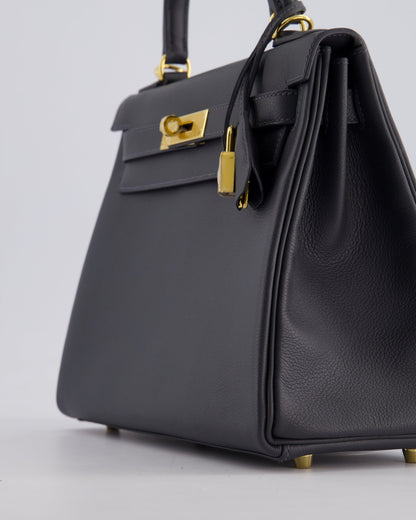 *RARE* Hermès Kelly 28cm Retourne Bag in Ardoise Evercolor Leather with Gold Hardware