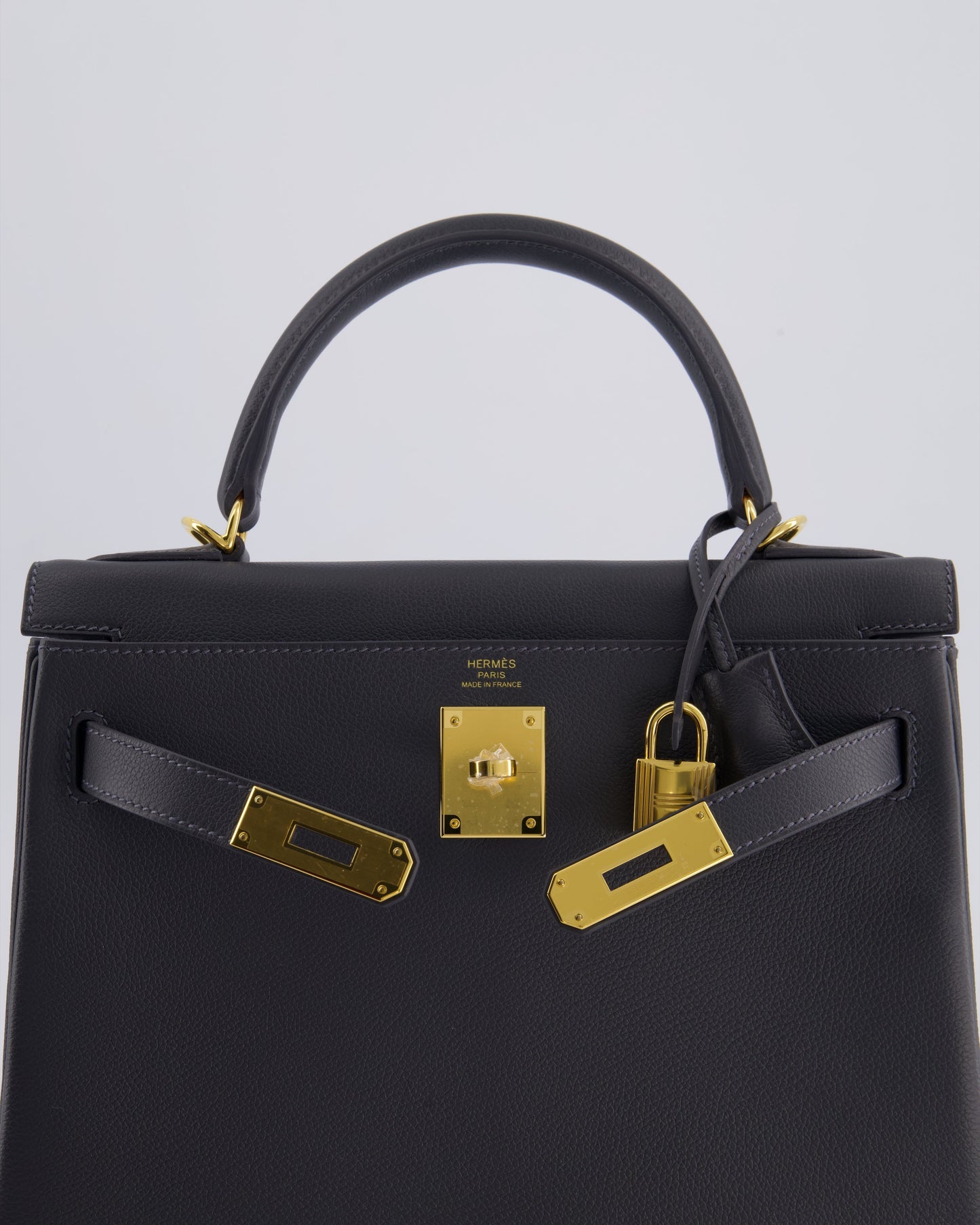 *RARE* Hermès Kelly 28cm Retourne Bag in Ardoise Evercolor Leather with Gold Hardware