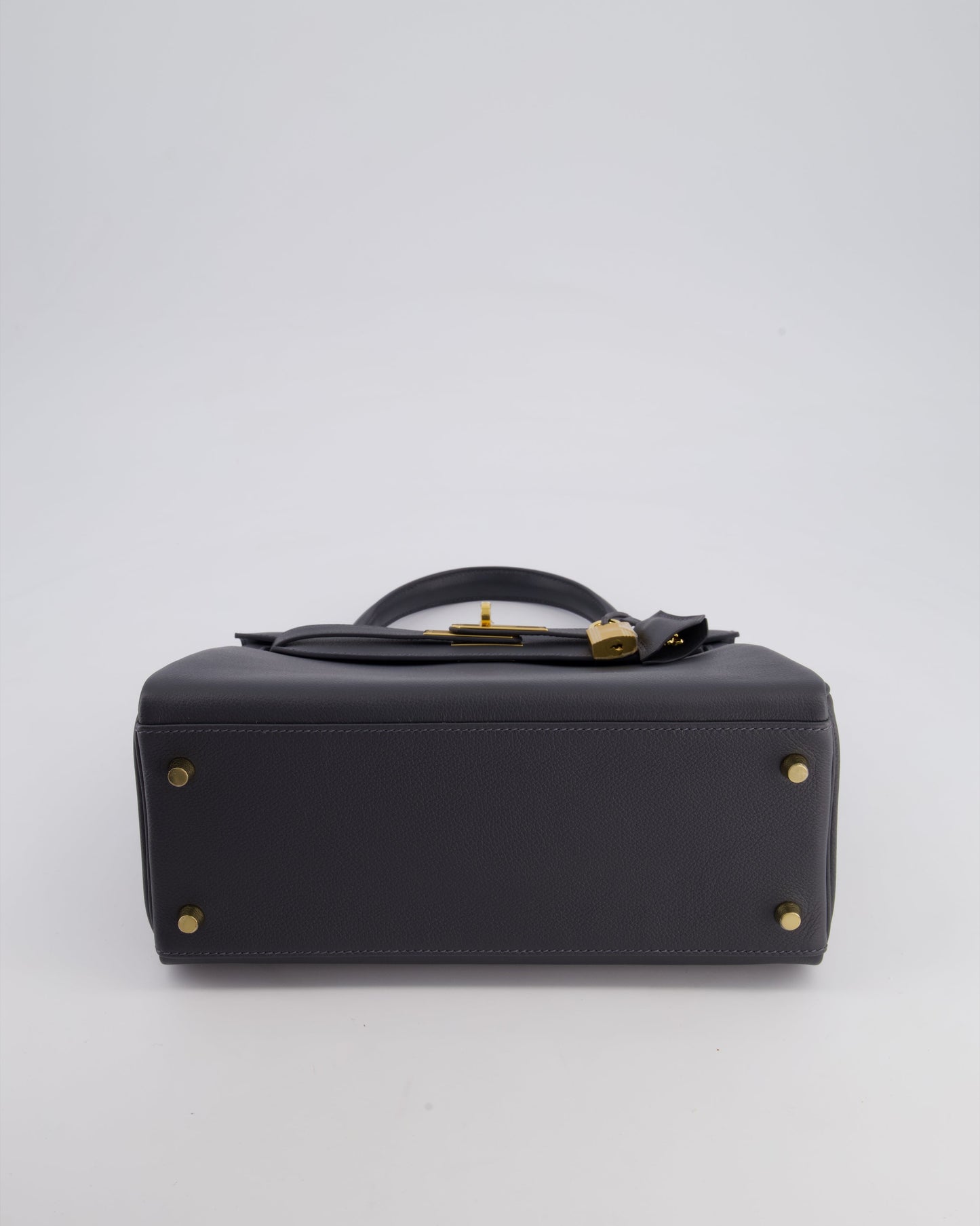 *RARE* Hermès Kelly 28cm Retourne Bag in Ardoise Evercolor Leather with Gold Hardware