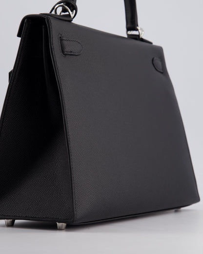 *HOT* Hermès Kelly Sellier 28cm Bag in Noir Epsom Leather with Palladium Hardware