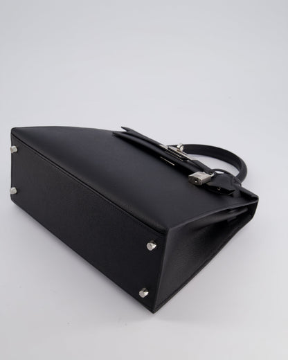 *HOT* Hermès Kelly Sellier 28cm Bag in Noir Epsom Leather with Palladium Hardware