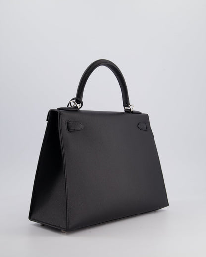 *HOT* Hermès Kelly Sellier 28cm Bag in Noir Epsom Leather with Palladium Hardware