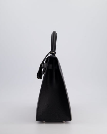 *HOT* Hermès Kelly Sellier 28cm Bag in Noir Epsom Leather with Palladium Hardware