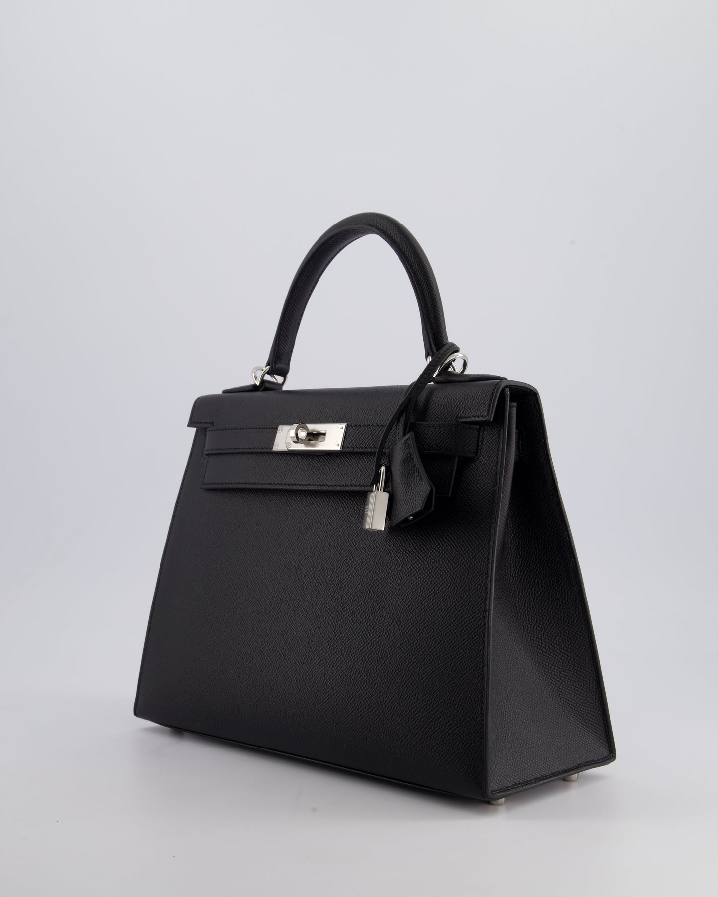 *HOT* Hermès Kelly Sellier 28cm Bag in Noir Epsom Leather with Palladium Hardware