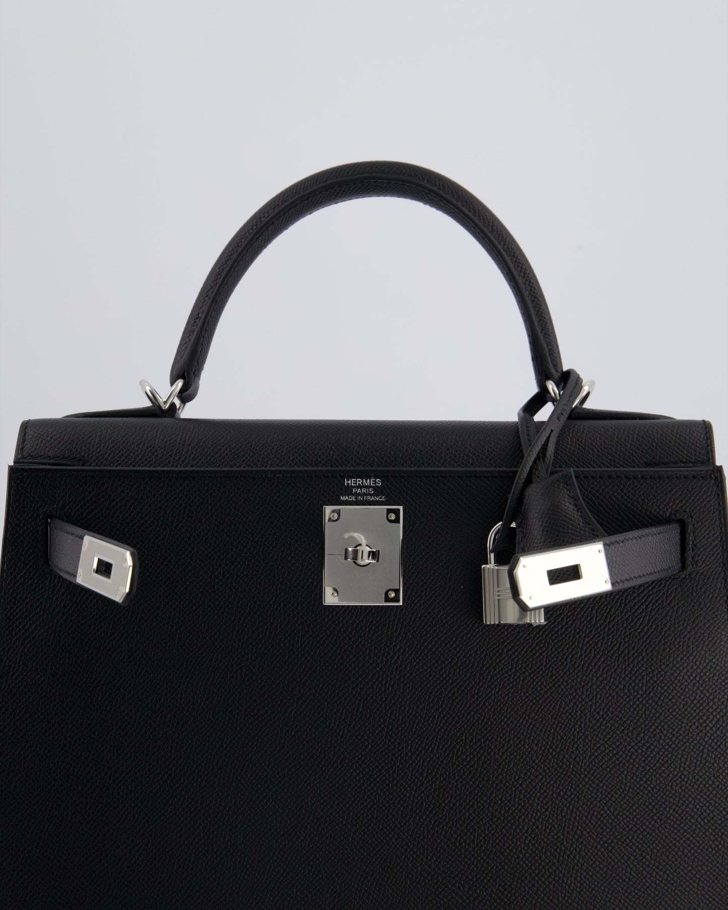 *HOT* Hermès Kelly Sellier 28cm Bag in Noir Epsom Leather with Palladium Hardware