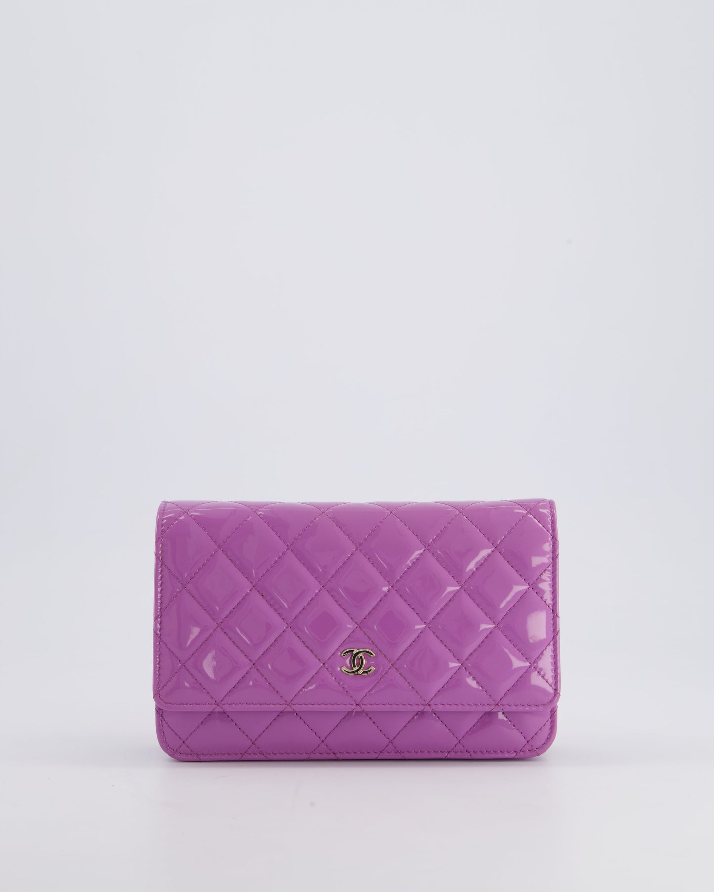 *HOT* Chanel Lilac Wallet on Chain Bag in Patent Leather with Champagne Gold Hardware