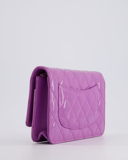 *HOT* Chanel Lilac Wallet on Chain Bag in Patent Leather with Champagne Gold Hardware