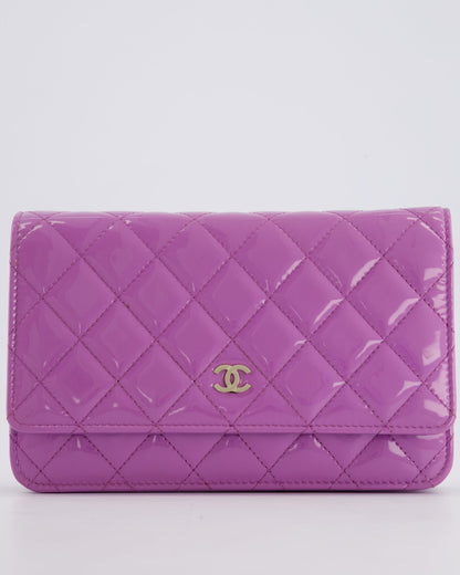 *HOT* Chanel Lilac Wallet on Chain Bag in Patent Leather with Champagne Gold Hardware
