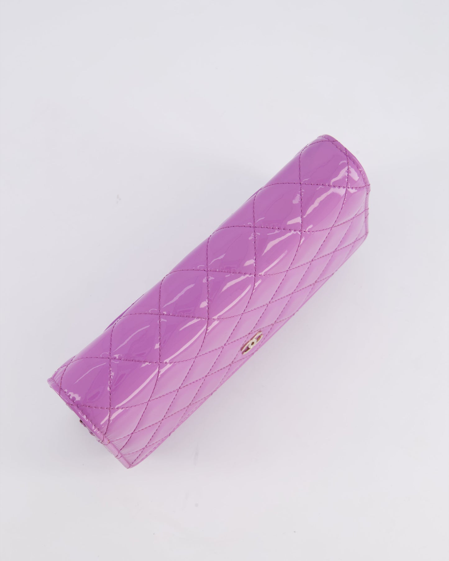 *HOT* Chanel Lilac Wallet on Chain Bag in Patent Leather with Champagne Gold Hardware