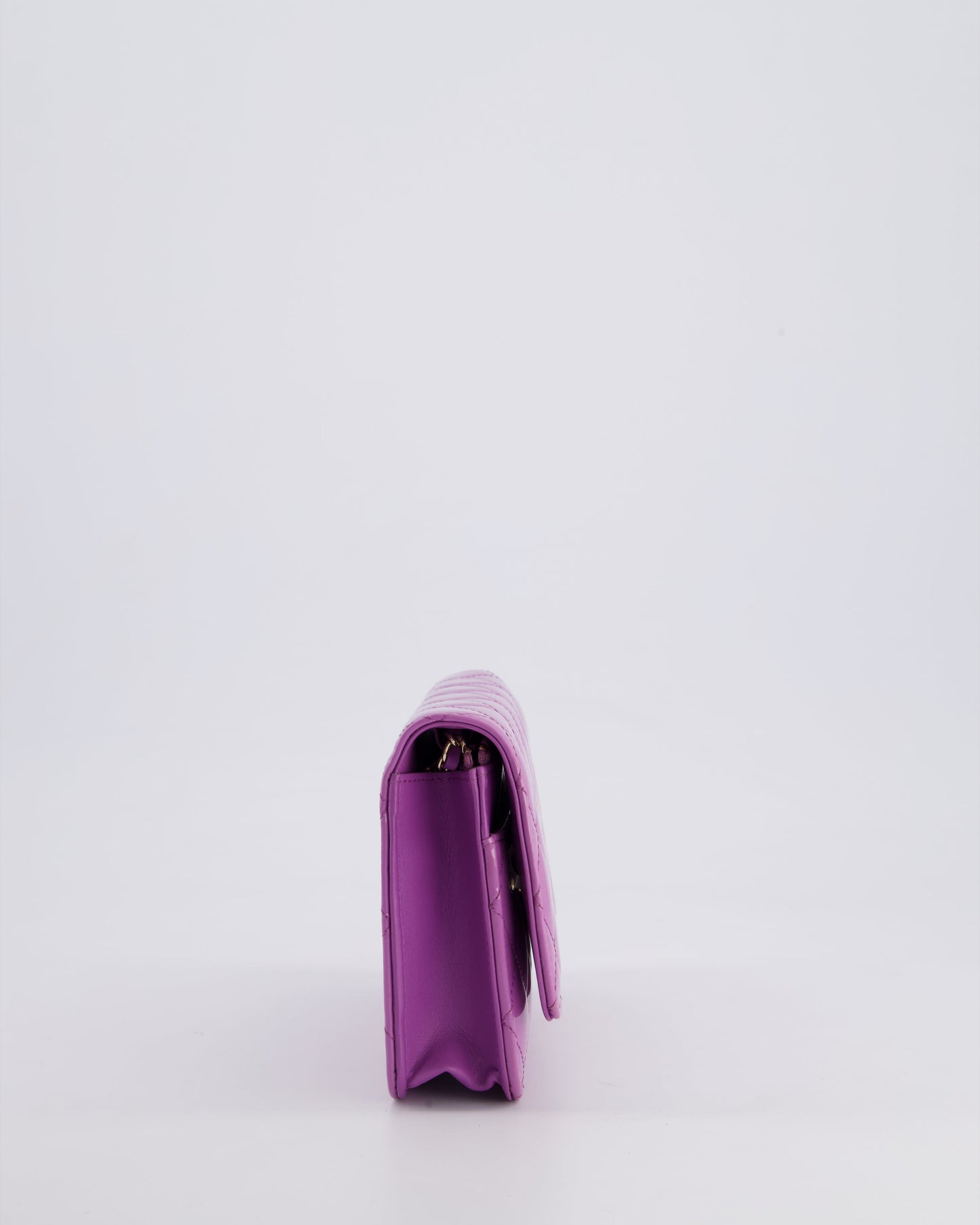 *HOT* Chanel Lilac Wallet on Chain Bag in Patent Leather with Champagne Gold Hardware