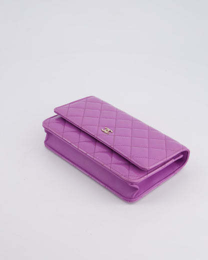 *HOT* Chanel Lilac Wallet on Chain Bag in Patent Leather with Champagne Gold Hardware