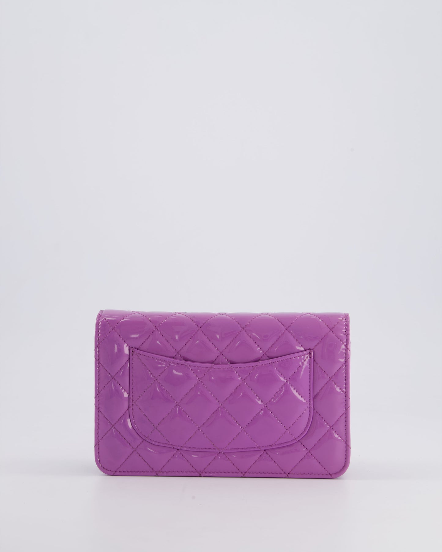 *HOT* Chanel Lilac Wallet on Chain Bag in Patent Leather with Champagne Gold Hardware