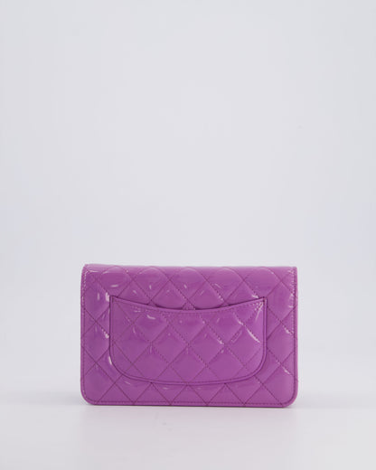 *HOT* Chanel Lilac Wallet on Chain Bag in Patent Leather with Champagne Gold Hardware