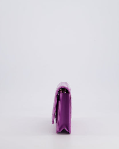*HOT* Chanel Lilac Wallet on Chain Bag in Patent Leather with Champagne Gold Hardware