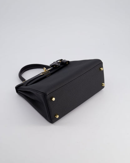 *RARE* Hermès Kelly Touch Retourne 25cm Bag in Noir Togo leather and Lizard with Permabrass Hardware