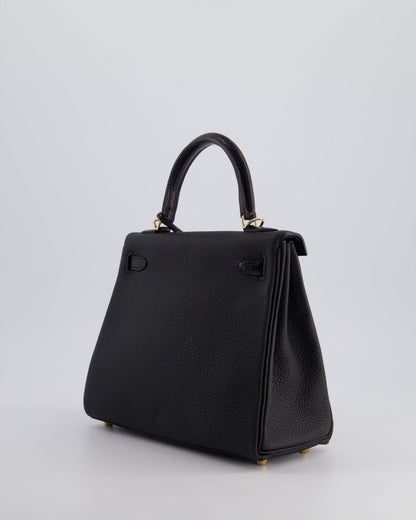*RARE* Hermès Kelly Touch Retourne 25cm Bag in Noir Togo leather and Lizard with Permabrass Hardware