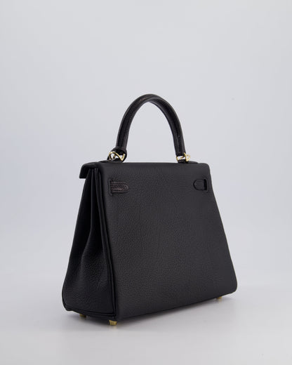 *RARE* Hermès Kelly Touch Retourne 25cm Bag in Noir Togo leather and Lizard with Permabrass Hardware
