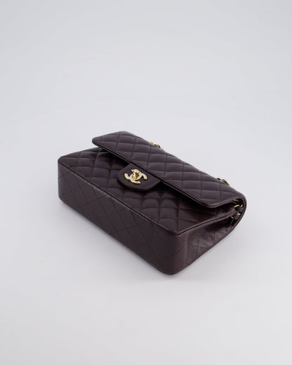 *RARE COLOUR* Chanel Dark Burgundy Small Classic Double Flap Bag in Caviar Leather with Champagne Gold Hardware