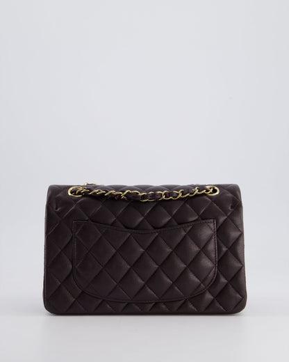 *RARE COLOUR* Chanel Dark Burgundy Small Classic Double Flap Bag in Caviar Leather with Champagne Gold Hardware