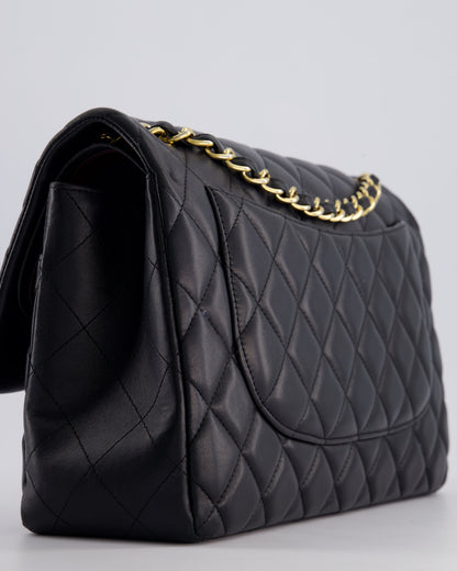*FIRE PRICE* Chanel Black Jumbo Classic Double Flap Bag in Lambskin Leather with Gold Hardware