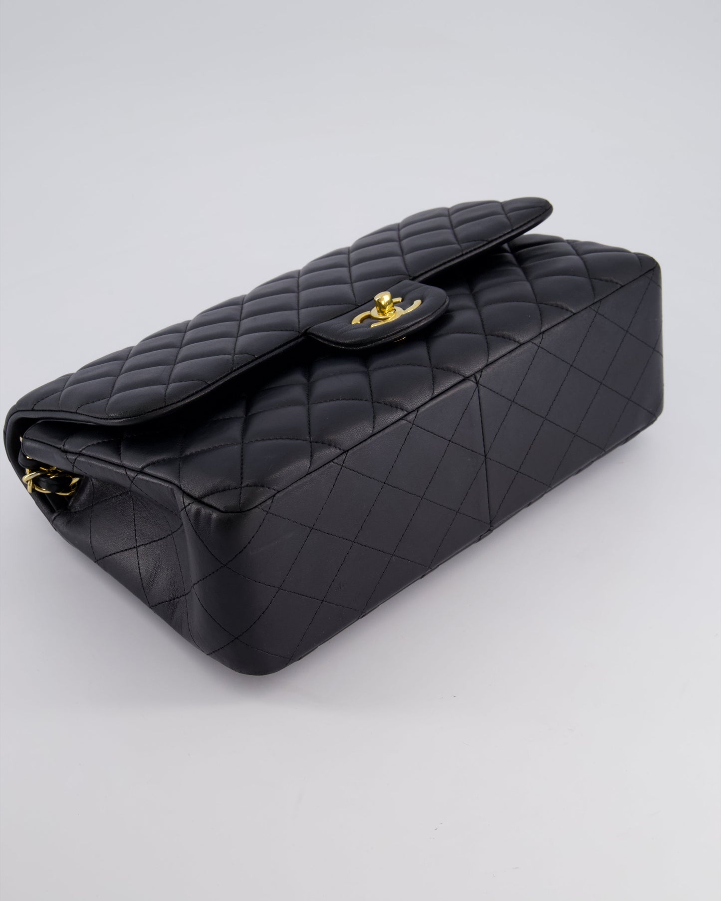 *FIRE PRICE* Chanel Black Jumbo Classic Double Flap Bag in Lambskin Leather with Gold Hardware