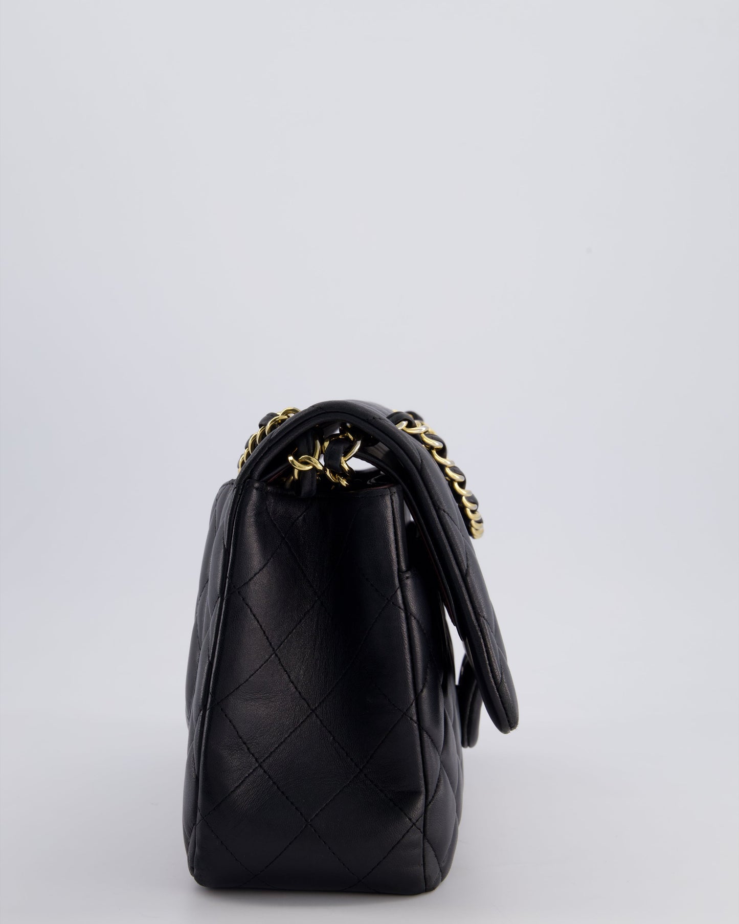 *FIRE PRICE* Chanel Black Jumbo Classic Double Flap Bag in Lambskin Leather with Gold Hardware