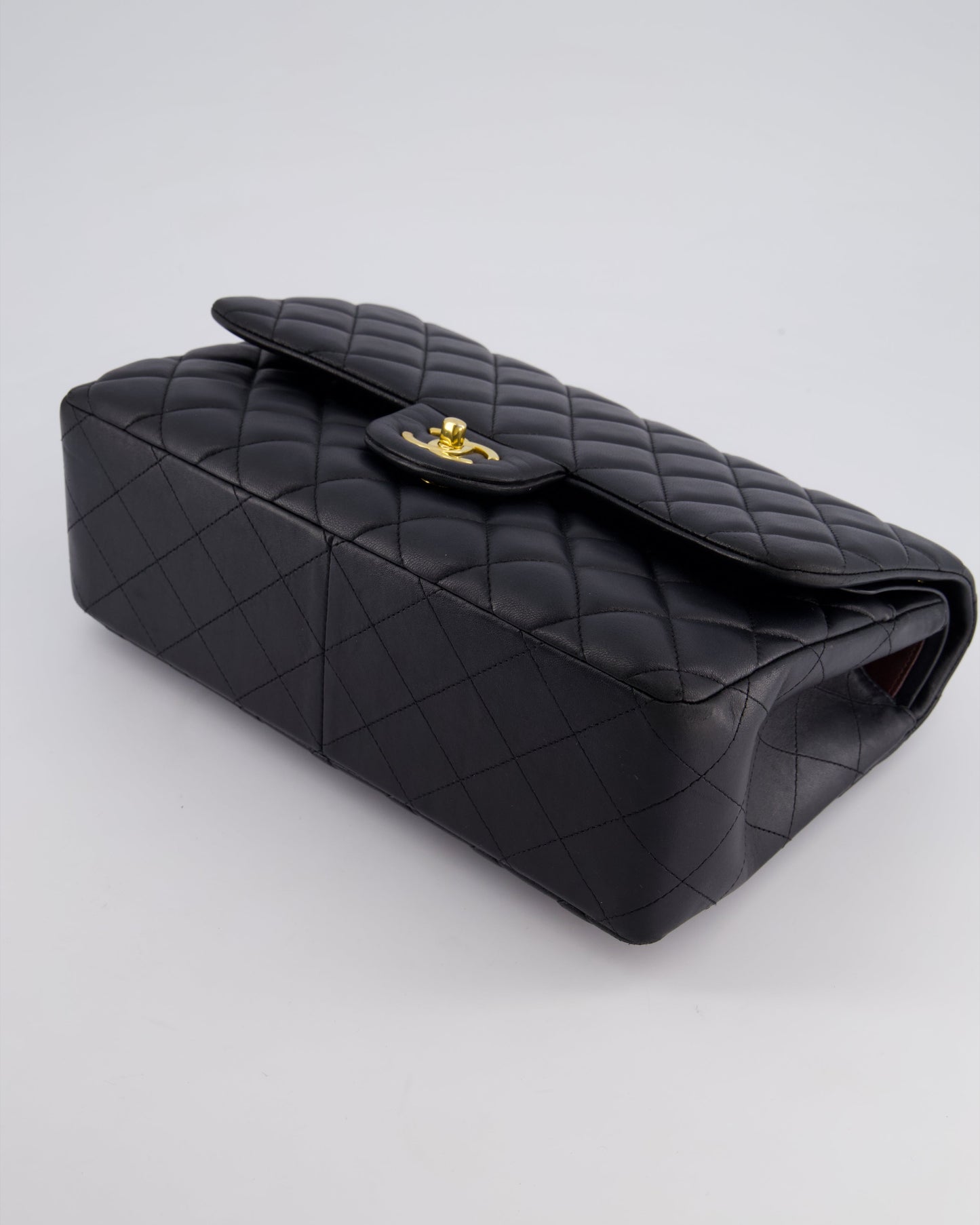 *FIRE PRICE* Chanel Black Jumbo Classic Double Flap Bag in Lambskin Leather with Gold Hardware