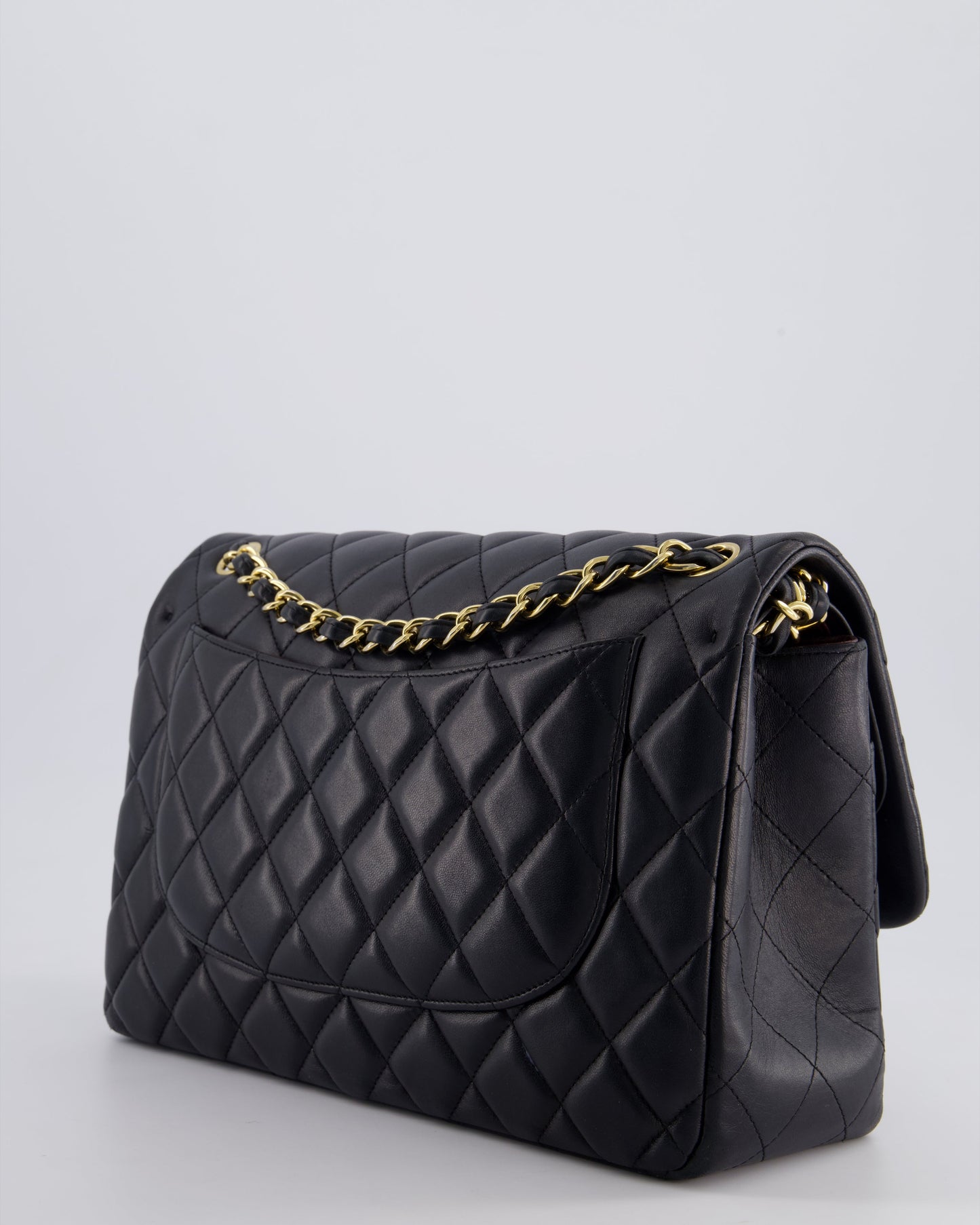 *FIRE PRICE* Chanel Black Jumbo Classic Double Flap Bag in Lambskin Leather with Gold Hardware