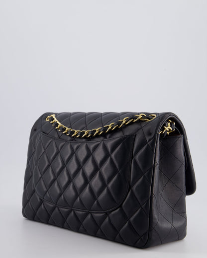 *FIRE PRICE* Chanel Black Jumbo Classic Double Flap Bag in Lambskin Leather with Gold Hardware