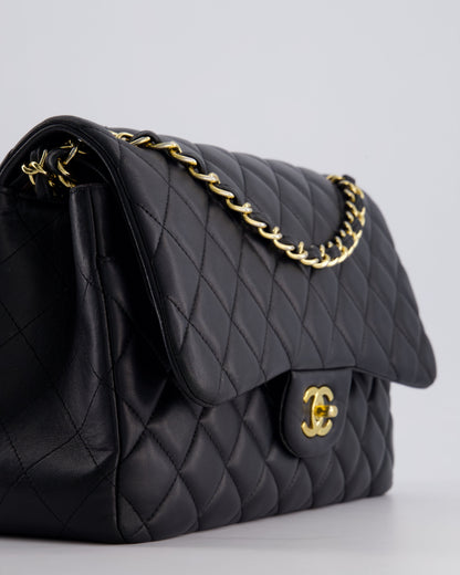*FIRE PRICE* Chanel Black Jumbo Classic Double Flap Bag in Lambskin Leather with Gold Hardware