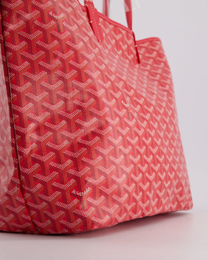 Goyard Fuchsia PM Saint Louis Reversible Bag in Goyardine Canvas with Floral Interior