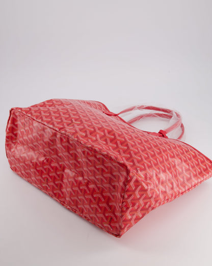 Goyard Fuchsia PM Saint Louis Reversible Bag in Goyardine Canvas with Floral Interior