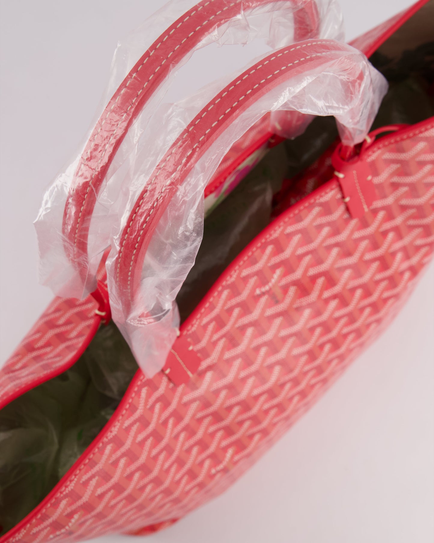 Goyard Fuchsia PM Saint Louis Reversible Bag in Goyardine Canvas with Floral Interior