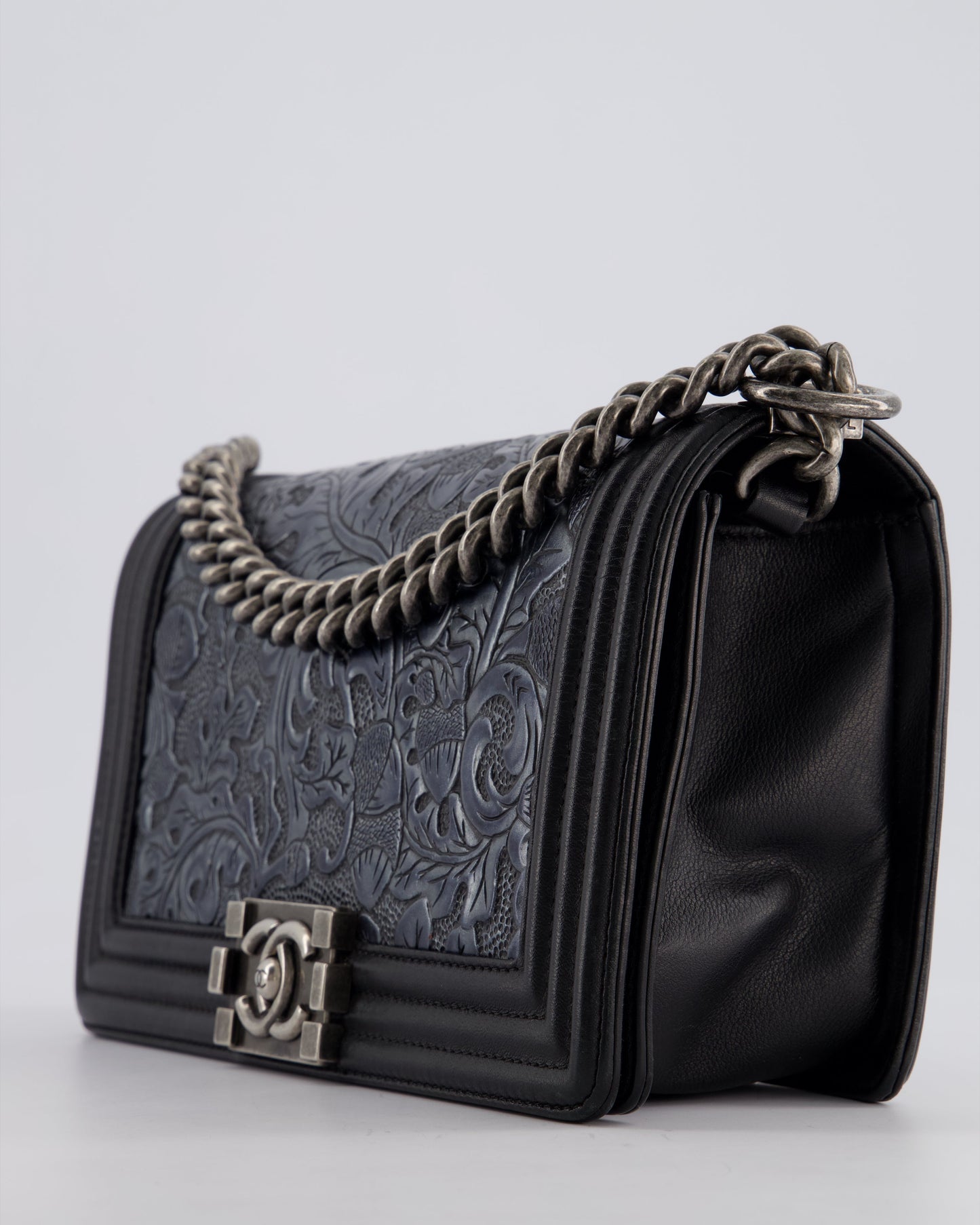 Chanel 2014 Paris/Dallas Cordoba Medium Lambskin Boy Bag with Ruthenium Hardware