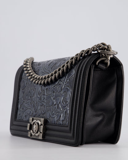 Chanel 2014 Paris/Dallas Cordoba Medium Lambskin Boy Bag with Ruthenium Hardware