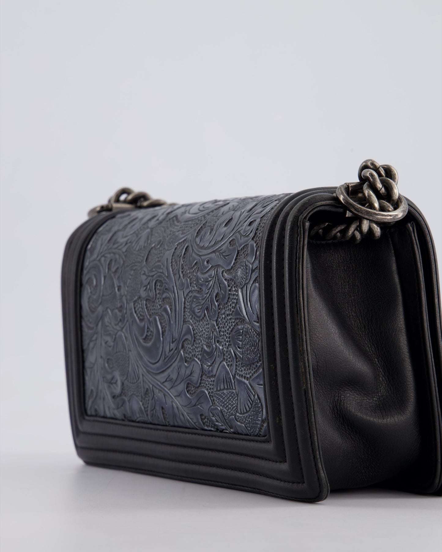 Chanel 2014 Paris/Dallas Cordoba Medium Lambskin Boy Bag with Ruthenium Hardware