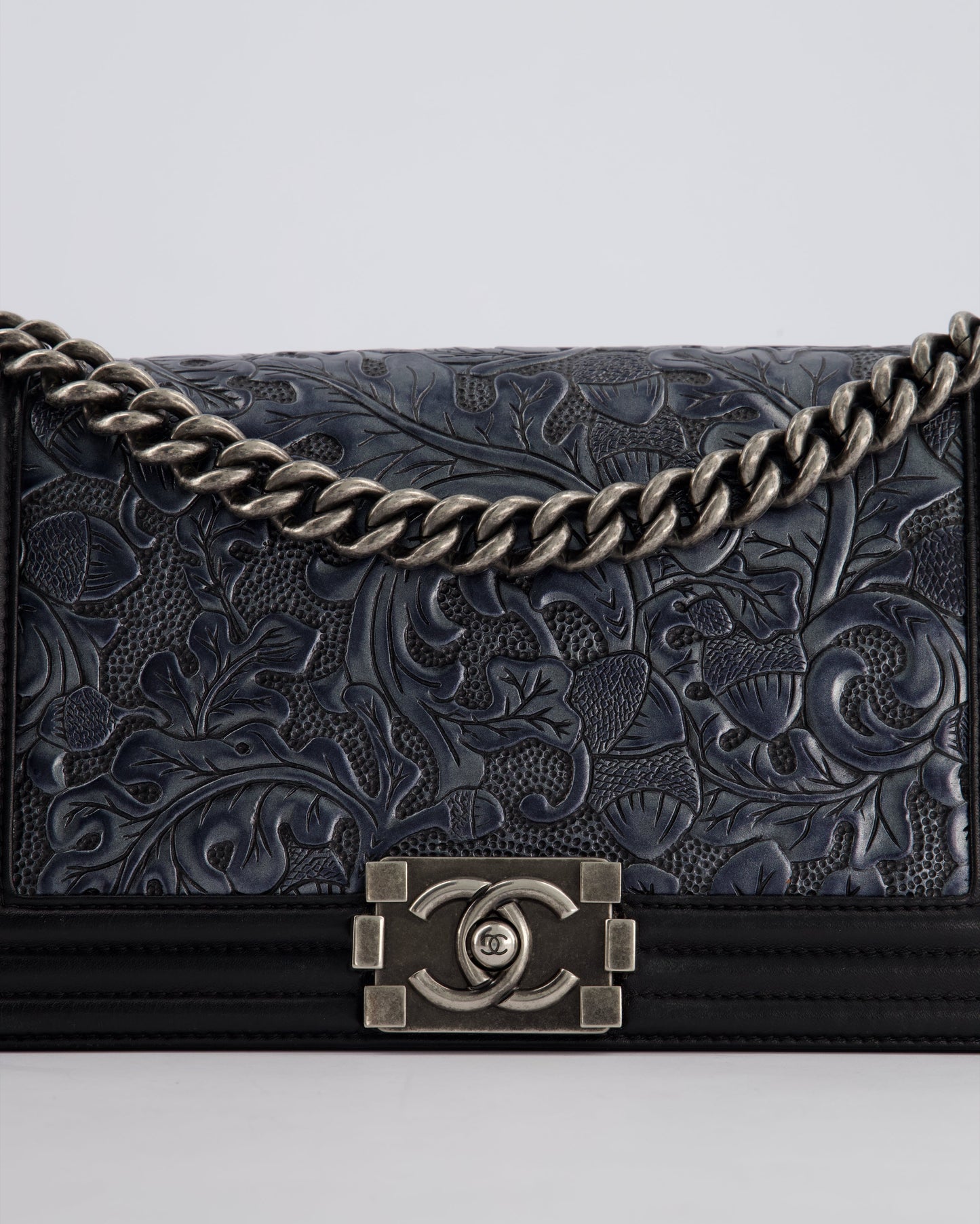 Chanel 2014 Paris/Dallas Cordoba Medium Lambskin Boy Bag with Ruthenium Hardware